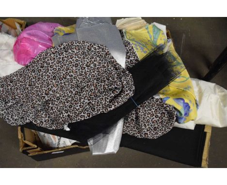 Quantity of fabrics and patterns plus children's roller skates