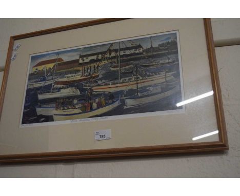 Boats, Burnham Overy Staithe, ltd ed print, 284/500, signed Lewis 93, f/g