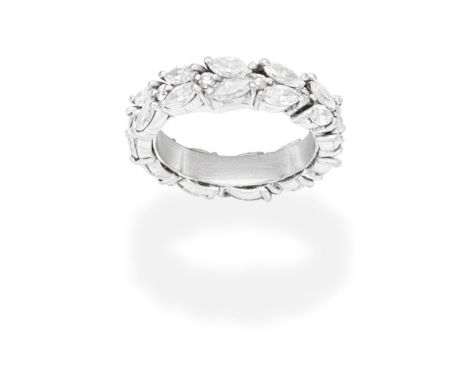 DIAMOND ETERNITY RINGSet throughout with marquise and brilliant-cut diamonds, diamonds approx. 2.75cts total, ring size appro