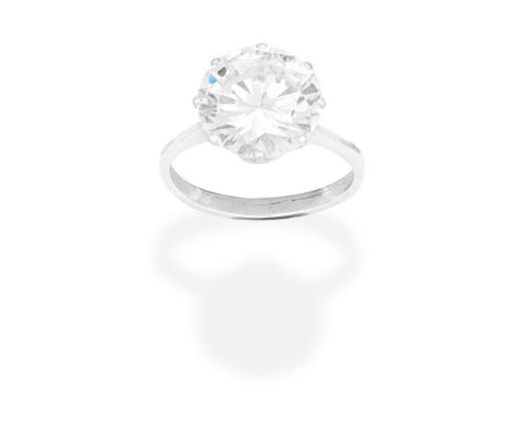 DIAMOND SINGLE-STONE RINGSet with a brilliant-cut diamond, weighing 5.68 carats, size approx. LFootnotes:Accompanied by a rep