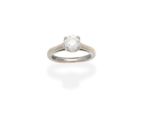 DIAMOND SINGLE-STONE RINGSet with a brilliant-cut diamond, mounted in 18 carat white gold, diamond approx. 1.50cts, UK hallma