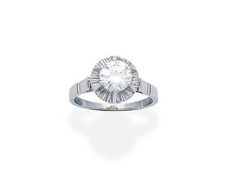 DIAMOND SINGLE-STONE RINGSet with a brilliant-cut diamond, diamond approx. 1.50cts,  ring size approx. Q½Footnotes:Please not