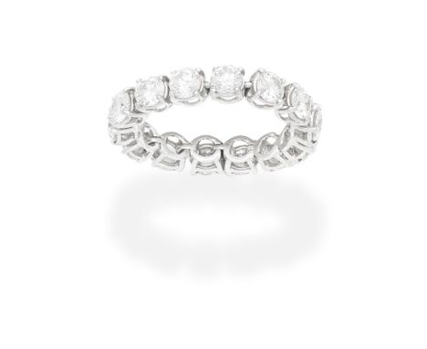 DIAMOND ETERNITY RINGThe articulated hoop set throughout with brilliant-cut diamonds, diamonds approx. 2.10cts total, ring si