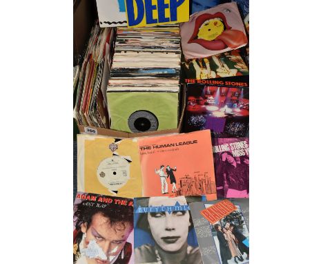 A BOX AND A CASE OF RECORDS, to include approximately fifty LPs and 12'' singles, including David Bowie Stage RCA PL02913 (2)