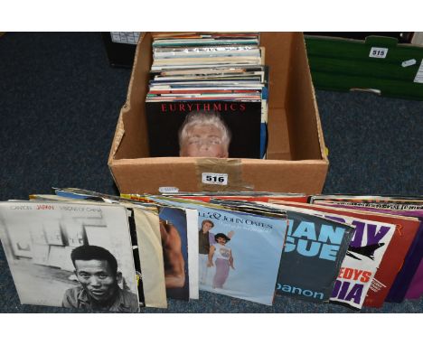 A BOX OF RECORDS, containing over one hundred vinyl singles by artists to include Adam &amp; the Ants, Blondie, Paul Weller, 