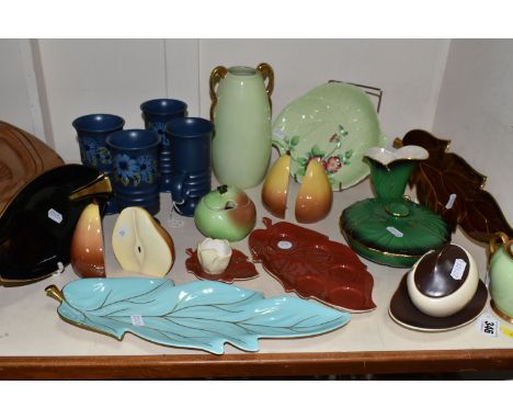 A GROUP OF TWENTY-ONE CARLTON WARE CERAMICS comprising four Blue Wellington coffee mugs, two sets of pear salt and pepper sha