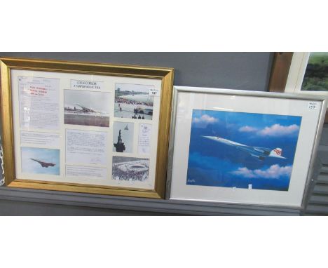Concorde, 'A Supersonic Era', a collage of photographs and text in one frame, being a limited edition 696/995 by Osborne & Al