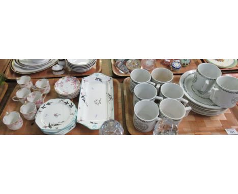 Two trays of assorted china to include; commemorative mugs and plates by C Mc D Mann & Co Ltd, Hanley, England for 'Peace, Ce
