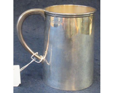 Silver half pint tankard of tapering, conical form, Hunt &amp; Roskell, London 1862. 205g approximately. (B.P. 21% + VAT)&nbs