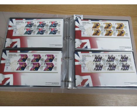 Great Britain 2012 Olympics sheetlet first day covers complete 29 covers all unaddressed with London E20 Olympic Park special