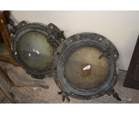 Pair of vintage port holes each approx 50cm diameter