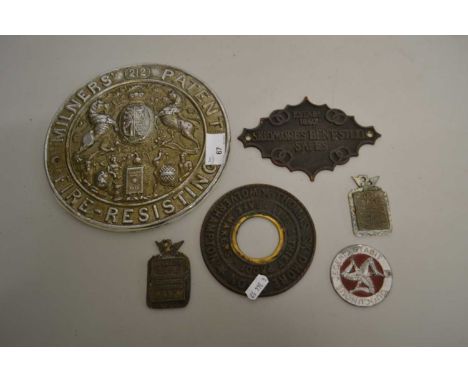 Collection of various brass and iron mounts from various vintage safe's to include Milners and others
