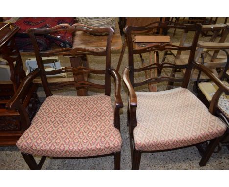 Pair of Georgian style ladder back mahogany Carver chairs