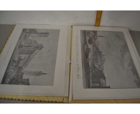 An album of reproduction Italian engravings, various architectural scenes etc