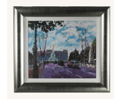 Celebrating on the Mall limited edition print on canvas numbered 21/195; signed the reverse 43 x 51cm