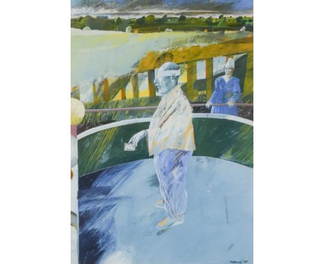 The Playing Card signed and dated 'Rooney 77' (lower right) gouache 44 x 30cm