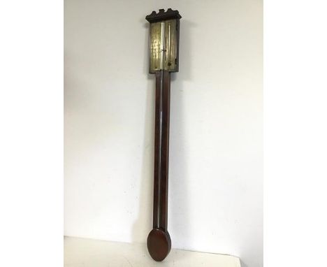 A George III Scottish mahogany wall barometer, inscribed Molliner, Edinburgh (Edinr) (93cm)