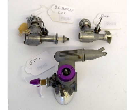 G P 7 model aero engine , Frog model aero engine, D C Spitfire 1.0cc model aero engine