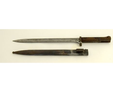 A WW2 Czech Model 1924 bayonet made for the Third Reich in its steel scabbard. Blade length 30cms