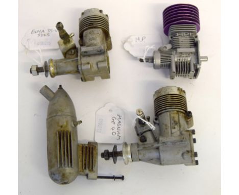 Magnum GP 40 model aero engine , HP model aero engine incomplete, Enya 35-U model 5225  aero engine