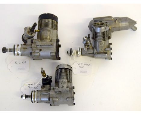 S C 61 model aero engine, OS MAX 40  model aero engine, Magnum pro 45  model aero engine