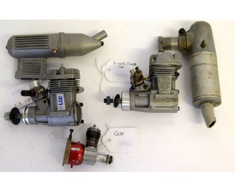 Cox model aero engine, Super Tiger .34 model aero engine, LEO 57 model aero engine  
