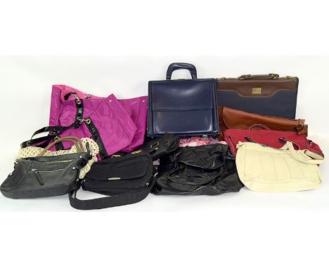 Quantity of vintage and modern handbags and travel bags