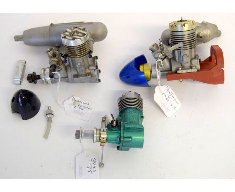 Unknown glow model aero engine serial no 9922315, Unknown Russian glow MD 40 model aero engine with muffler, Enya 35 spark ae