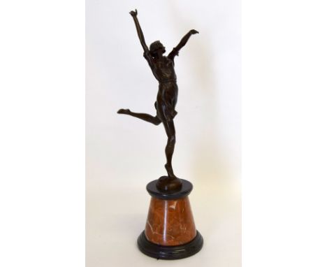 Contemporary Bronze figure of a dancing lady. Stands 65cm