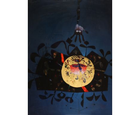 {Joze Ciuha. 1924 Trbovlje (Slowenien) - 2015 Ljubljana.} Sign. Ohne Titel. Hinterglasmalerei. 100 x 75 cm. R