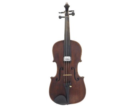 19th century seven-eighth size violin branded Hopf below the button, 13 13/16", 35.10cm