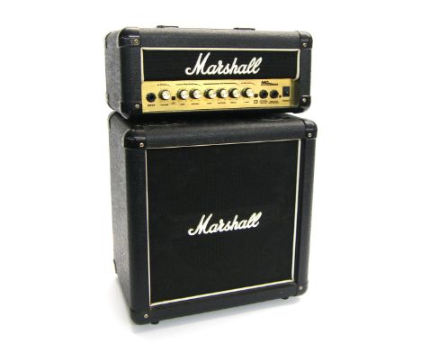 Marshall MG series 15MSII guitar amplifier head, with matching 16ohm cabinet, both appear to be in working order (2)