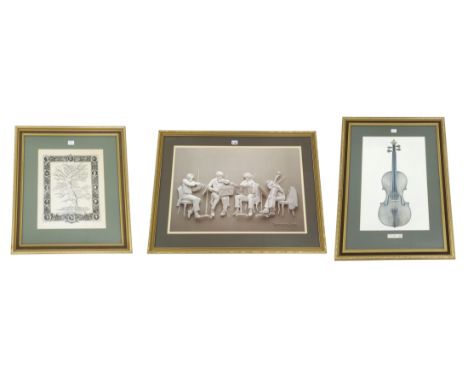Knust Anstalt after A. Payne - 'Die Entwickelung des Geigenbaues in Italien', black and white lithograph, 15.75" x 12.75", fr