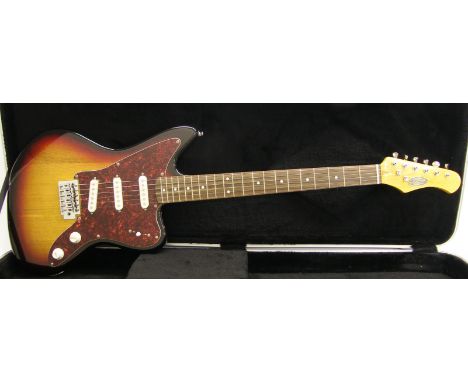 Stagg M50-SB Vintage Series electric guitar, sunburst finish, electrics appear to be in working order, hard case, condition: 