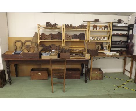 The contents of the Chanot Workshop (over 700 items) including: William Chanot's violin-making  workbench inscribed with the 