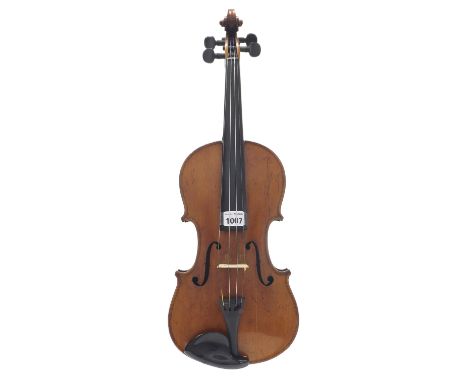 German violin labelled Manufactured in Berlin, Special Copy of Antonio Stradivarius, 1900, 14 1/8", 35.90cm
