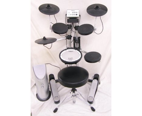 Roland HD1 electronic drum kit, with Roland PM-01 speaker and Gibraltar drum stool, sold with manuals and original receipts 