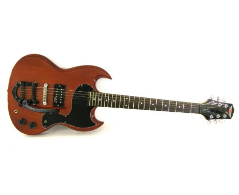Epiphone Bully SG electric guitar with upgraded hardware including Bigsby type vibrato, Wilkinson coil tapped Humbucker bridg