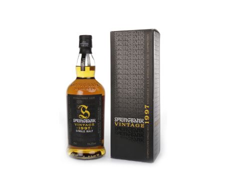SPRINGBANK 1997 VINTAGE BATCH NO 1Active. Campbeltown, Arygll.Bottled June 2007.70cl, 55.2% volume, in carton.   CONDITION RE