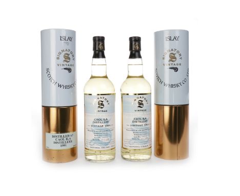 CAOL ILA 1991 SIGNATORY VINTAGE AGED 11 YEARS (2)Active. Port Askaig, Islay.Distilled 7th October 1991 and matured in cask no
