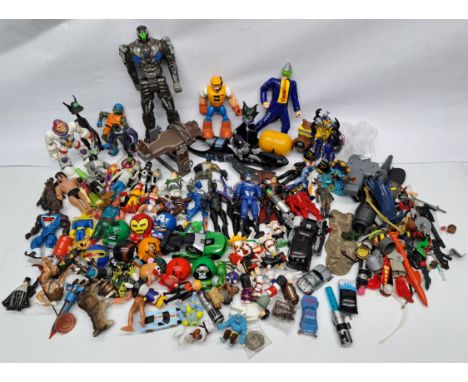 Quantity of TV & Film Related action figures, collectibles, spare parts from franchises such as Power Rangers Marvel, DC in m