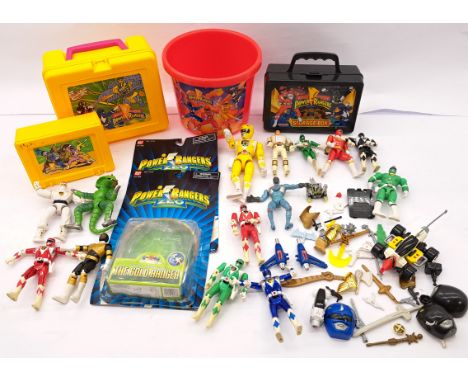 Bandai Power Rangers collectibles group including: Red Ranger, Tommy White Ranger, Evil Space Aliens Pythor, 1994 Mighty Morp