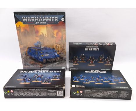 Games Workshop, Warhammer 40,000 Space Marines group Including: Razor Back, Chaos Space Marines Terminators, Primaris Infiltr
