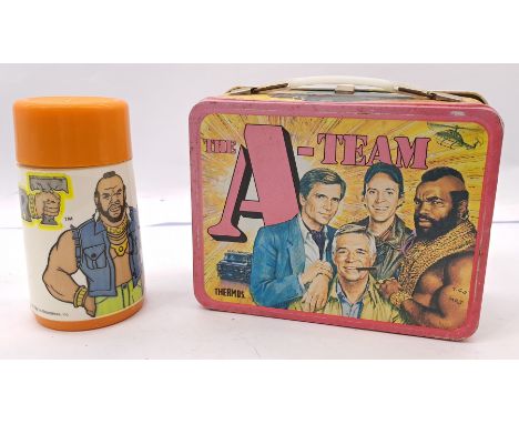 The A-Team, 1983 Metal Lunchbox Thermos Division, King-Seeley &amp; Aladdin Flask, Stephen J. Cannell Productions, made in US