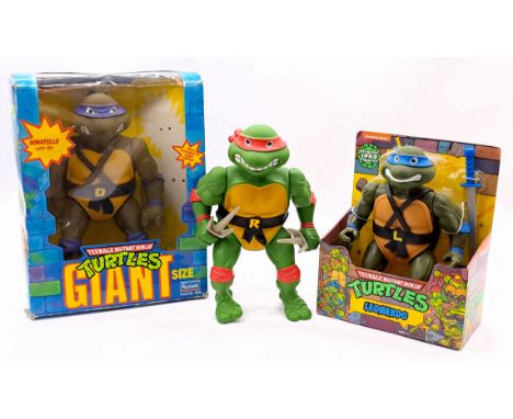 Teenage Mutant Ninja Turtles giant size trio including: (1) Playmates Donatello, surface marks to figure, within Fair Plus bo