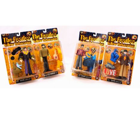 McFarlane Toys The Beatles Yellow Submarine figures x four, within Good Plus sealed packaging, Near Mint.