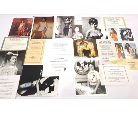 TV &amp; Film related Autographs signed by Annette Funicello, Sophia Loren, Glynis Barber, Caroline Munro, Madeline Smith, Tr