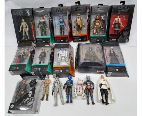 Hasbro Star Wars Black series boxed 6inch action figures, sealed & opened with fake S.H Figuarts/Bandai  'SIAR WARS' Darth Va