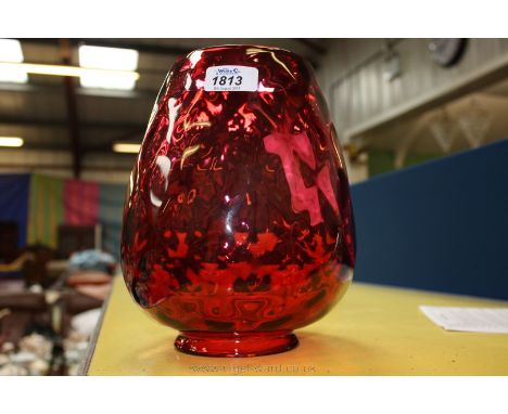 A Ruby Glass Lampshade by Alco, England.