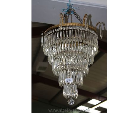 A five tier Crystal Chandelier.